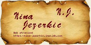 Nina Jezerkić vizit kartica